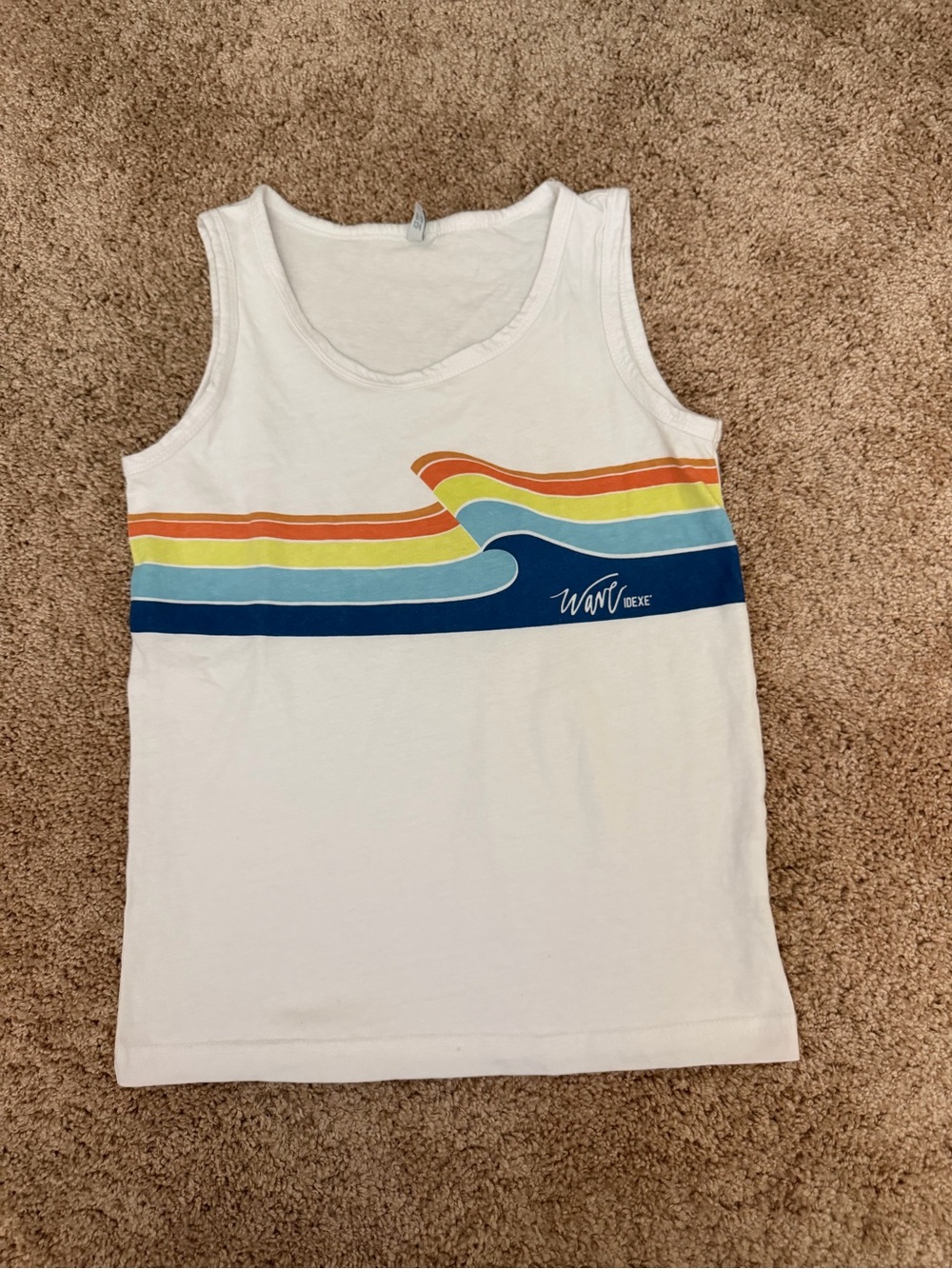 IDEXE Boys Graphic Wave Tank Top White Size 8/9 (134cm) - Picture 2 of 8